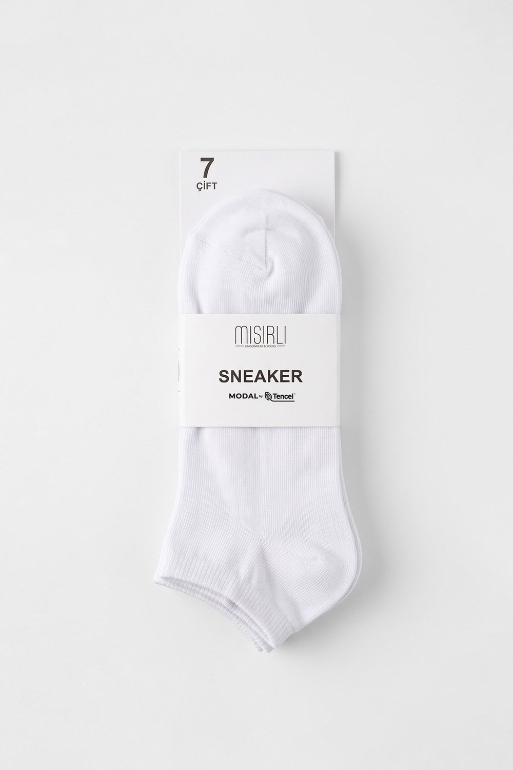 Mısırlı Unisex Modal Yedi Çift Patik Çorap Beyaz