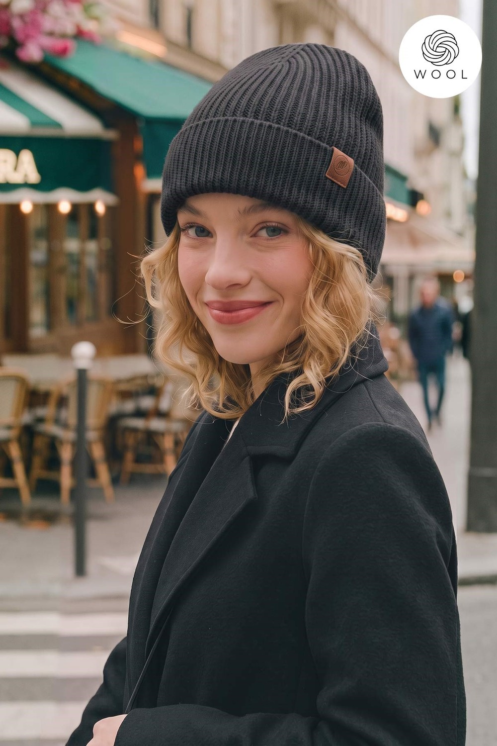 Mısırlı Unisex Yün Fitilli Bere Antrasit