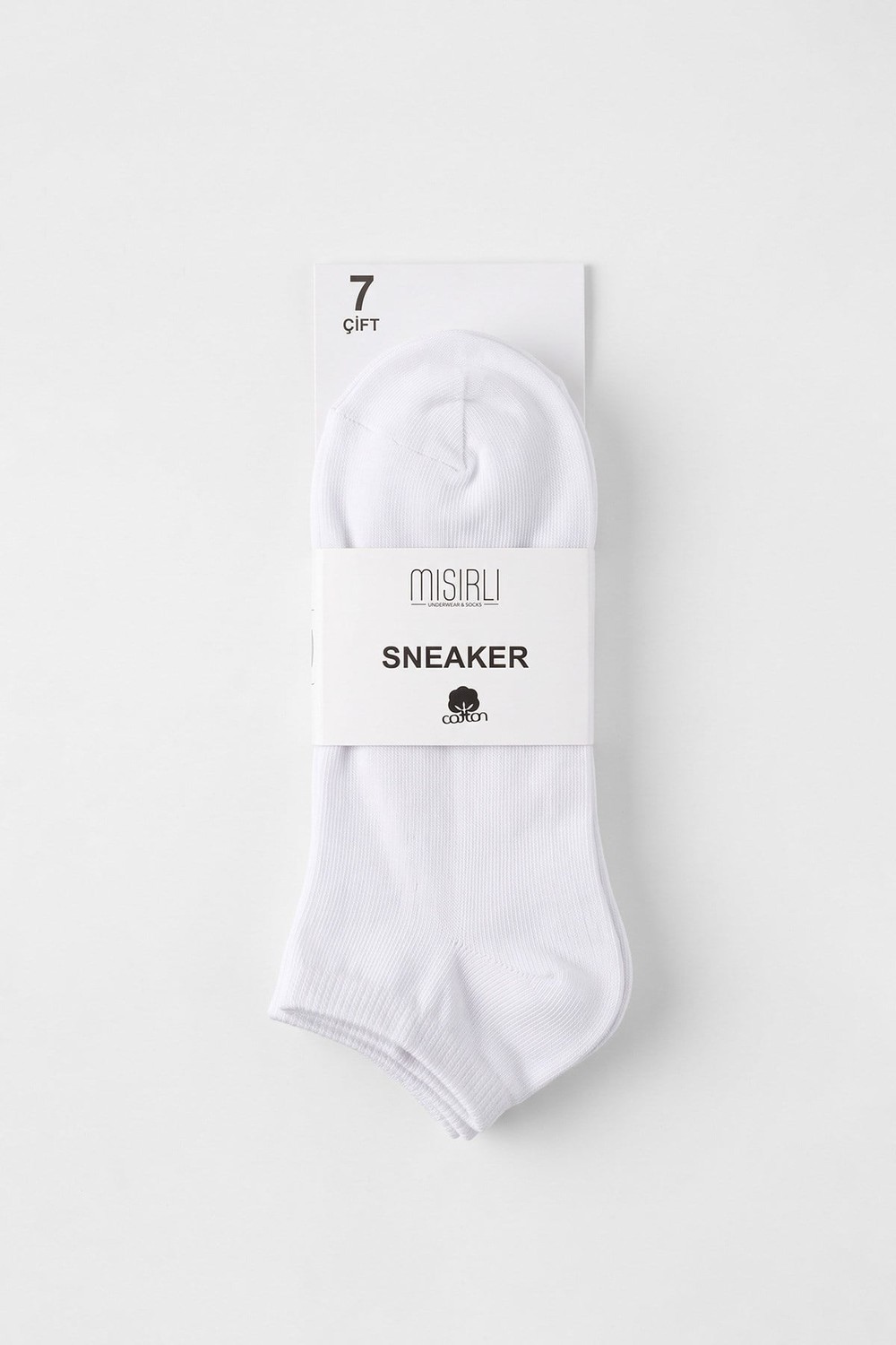 ORGANİK PAMUKLU Unisex 7 Çift Patik Çorap Beyaz