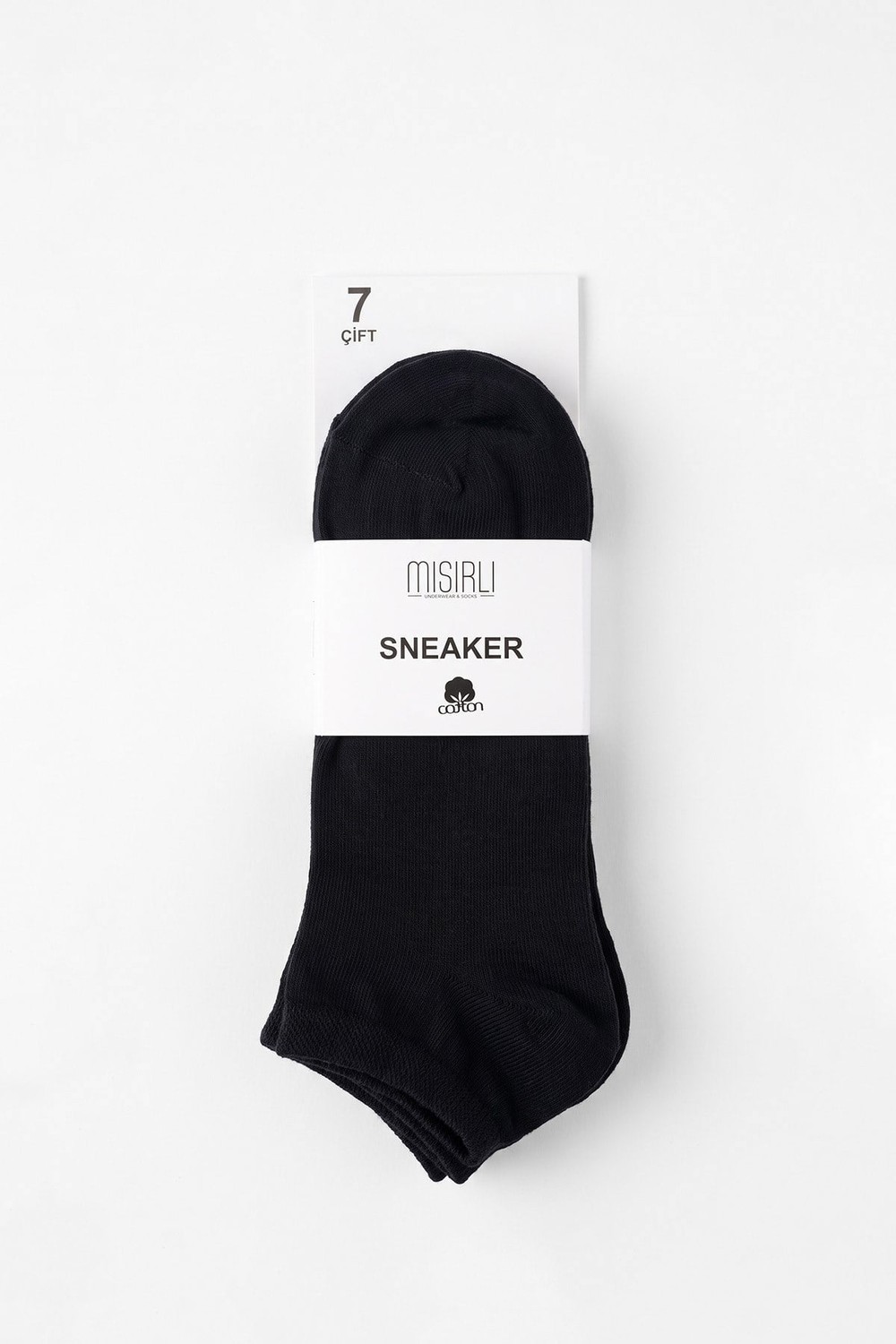 ORGANİK PAMUKLU Unisex 7 Çift Patik Çorap Siyah