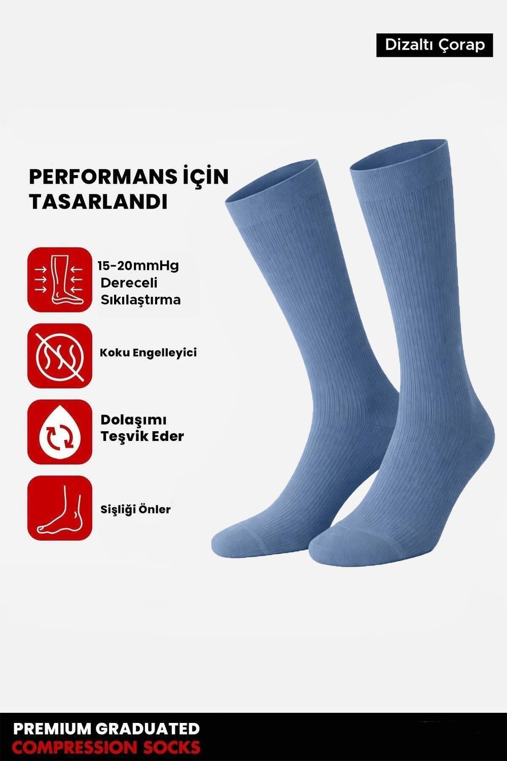Unisex Bambu Özel Sıkılaştırıcı Teknolojiyle Uçuş ve Pilot Diz Altı Çorap Gece Mavisi