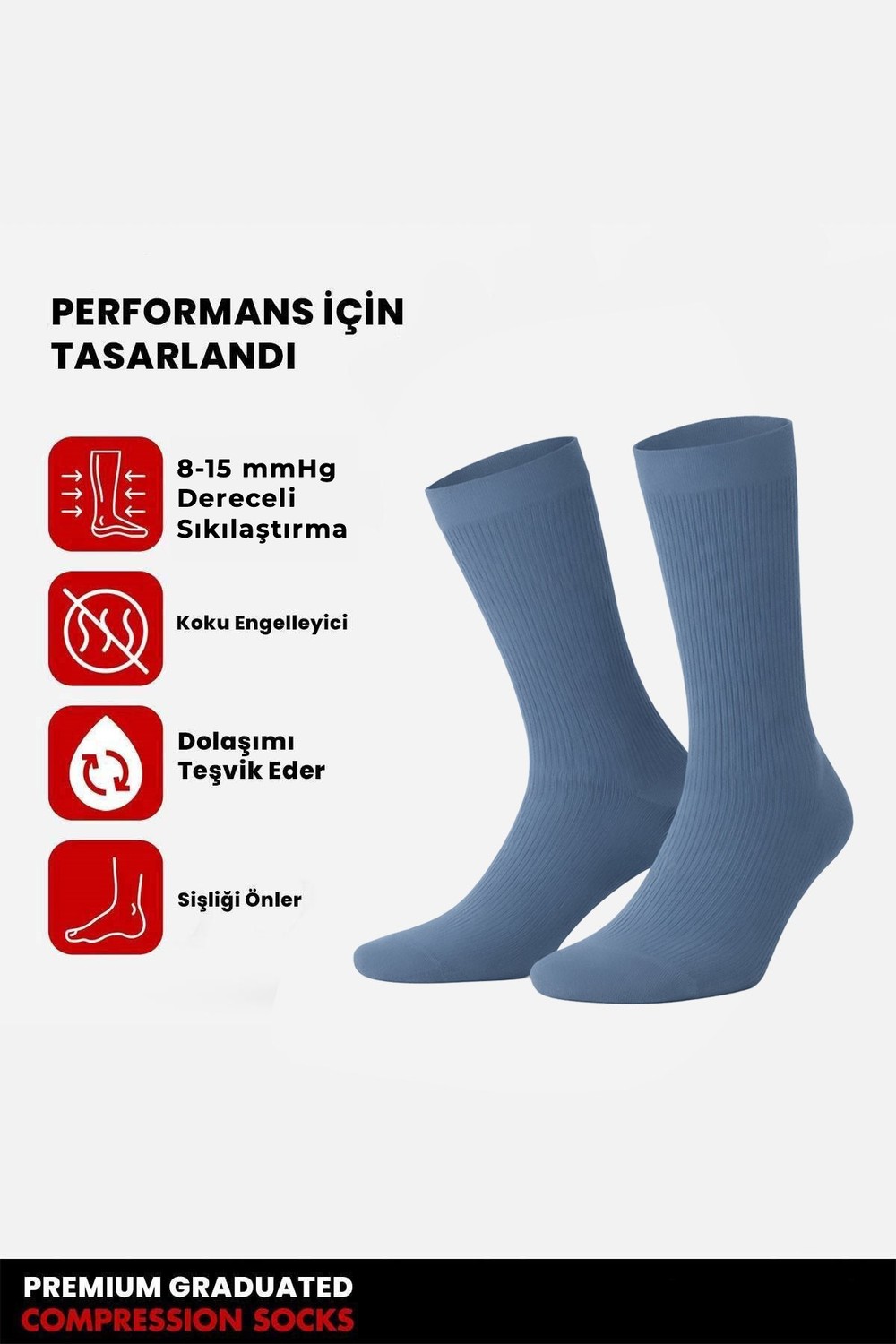 Unisex Organik Pamuk Özel Sıkılaştırıcı Teknolojiyle Uçuş ve Pilot Soket Çorap Gece Mavisi