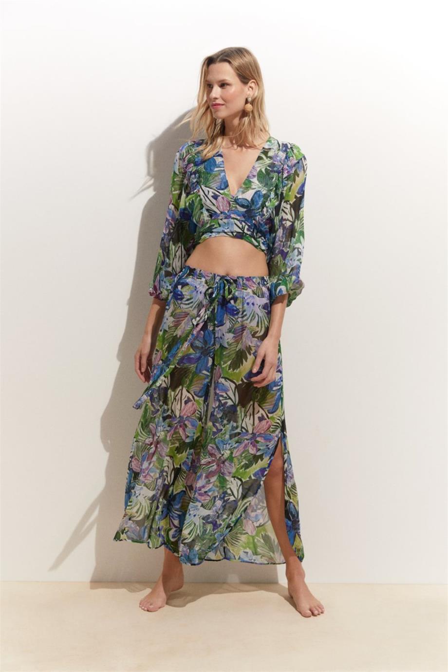 Flowers Anemon Kimono Üst