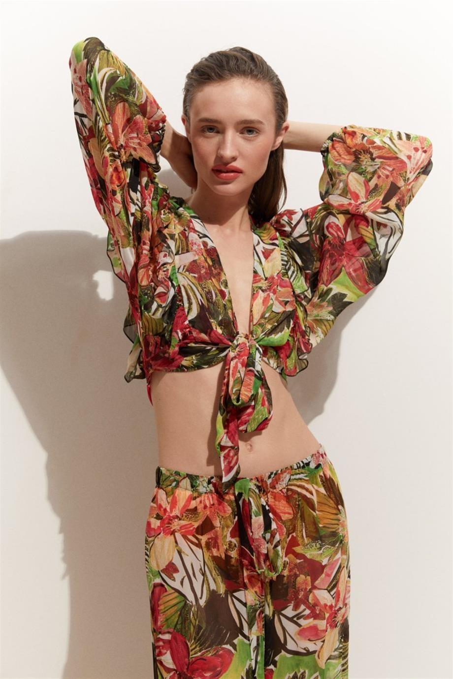 Flowers Anemon Kimono Üst
