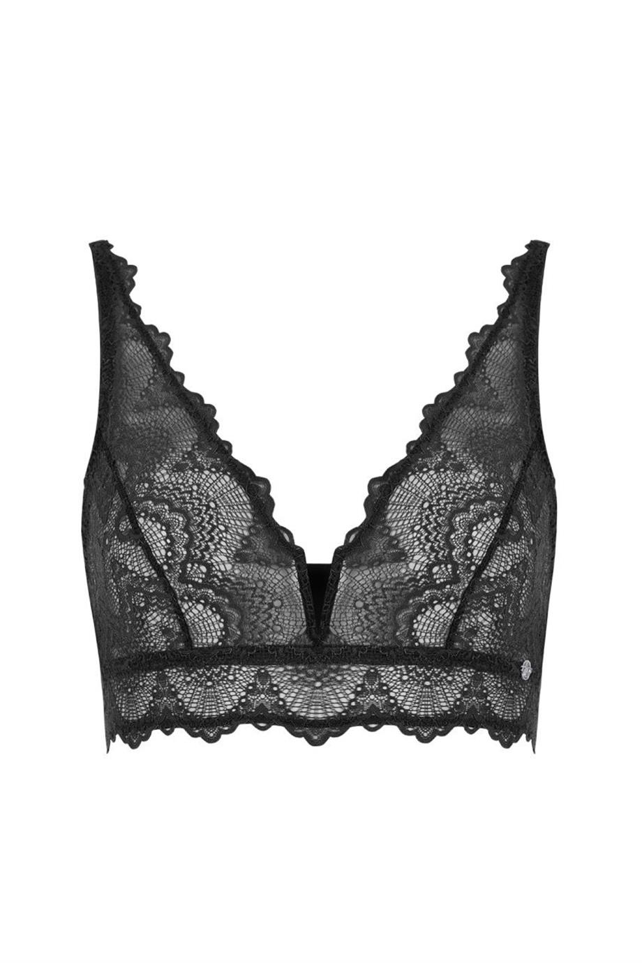 Flame V Detail Bralette Black