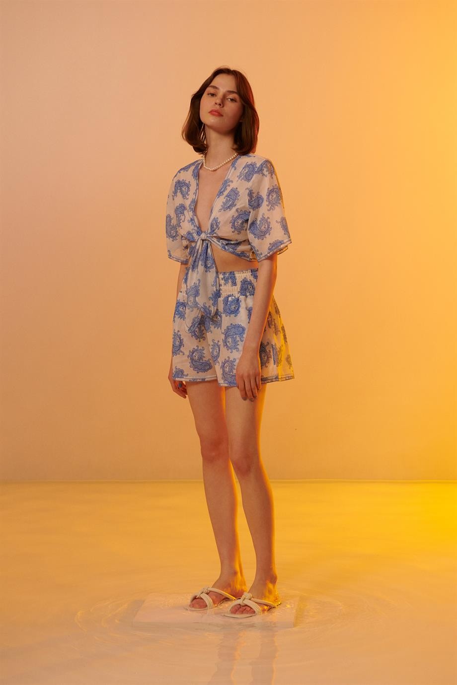 Sophia Comino Top Blue Printed