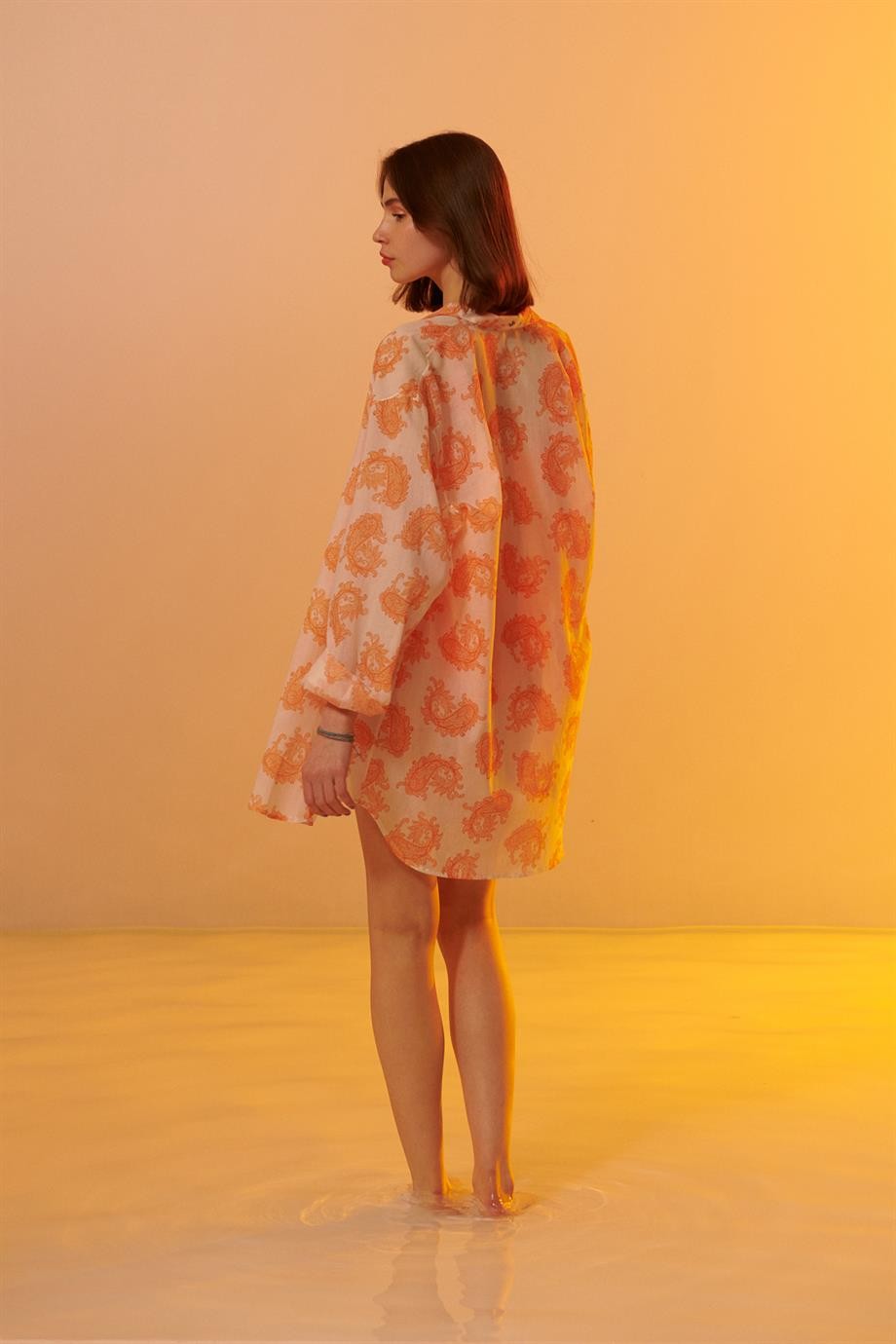 Sophia Shirt Orange Printed