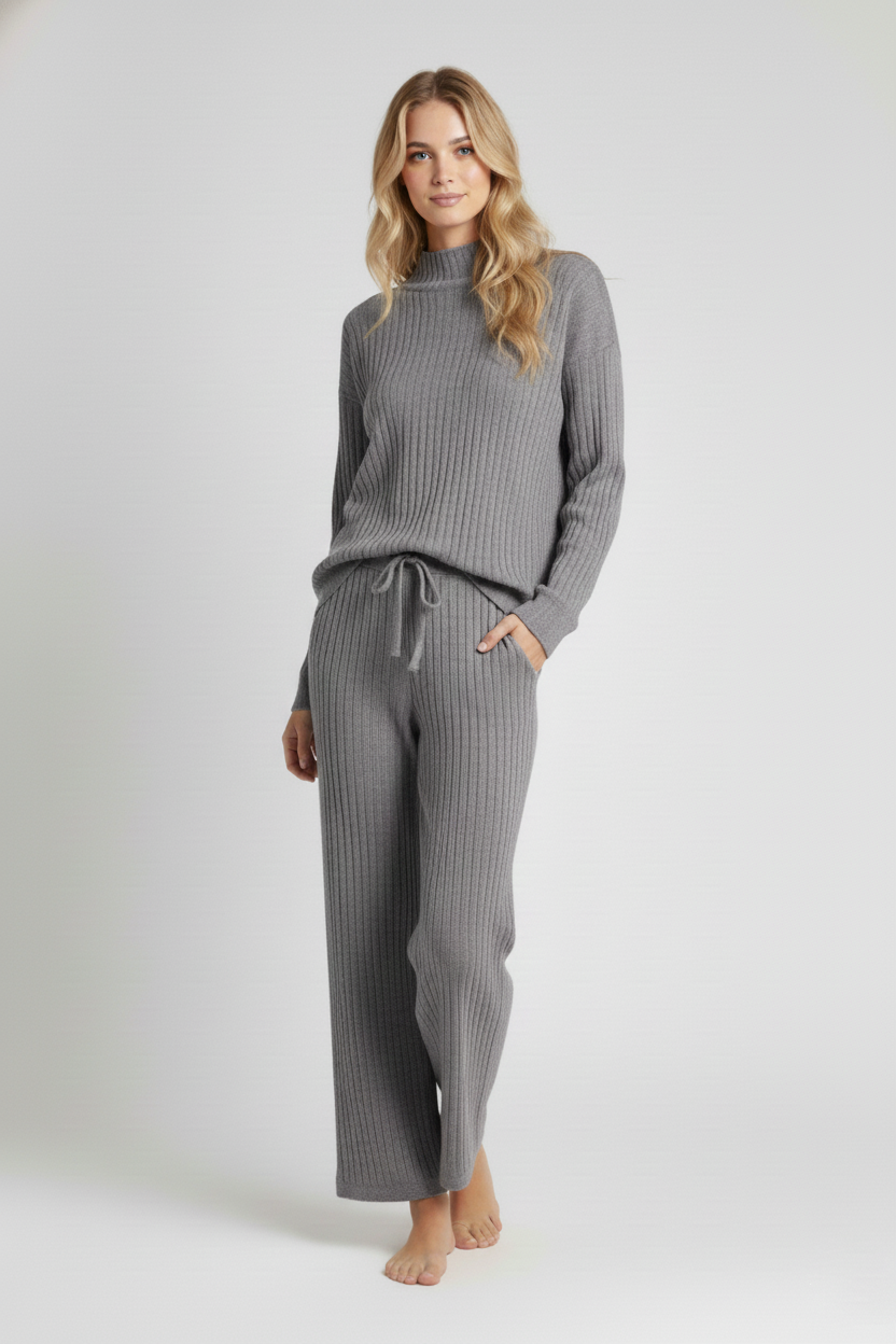 Winter Loungewear Boğazlı Uzun Kollu Tişört