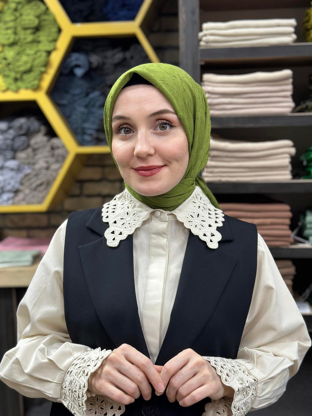 Bambu Eşarp Kına Yeşili