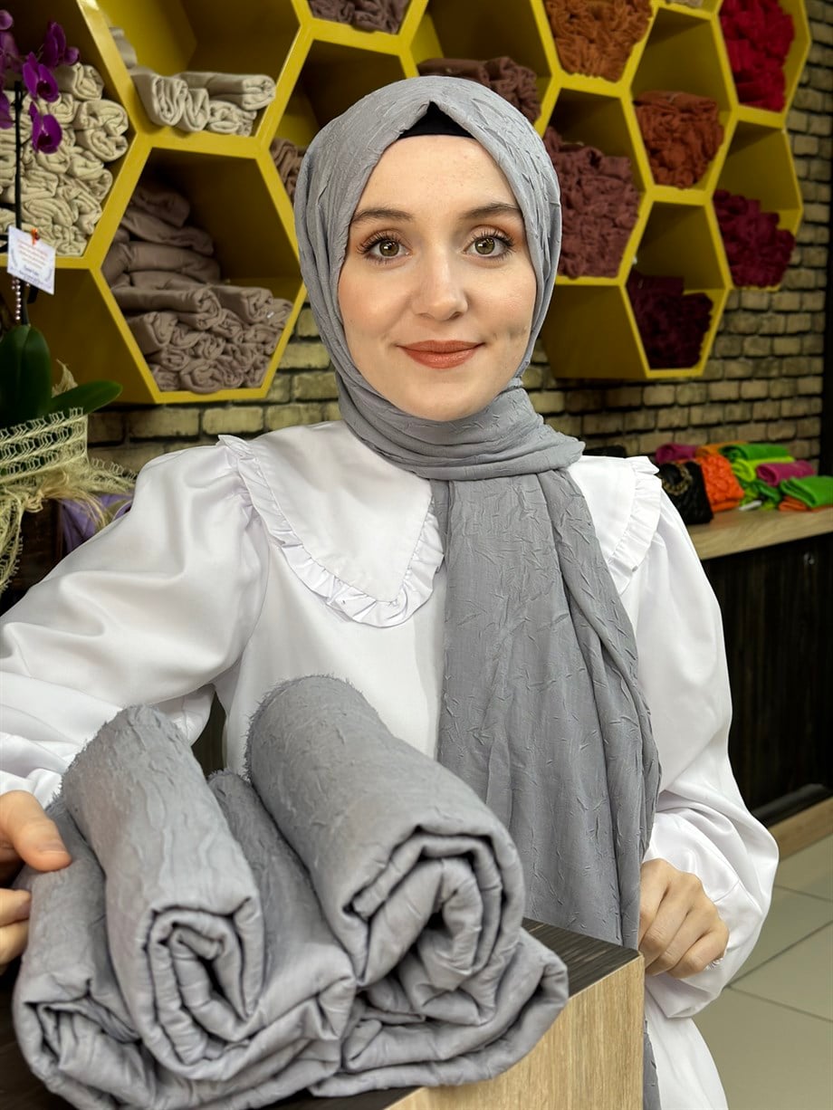 Bambu Şal Gümüş Gri (6 Numara)