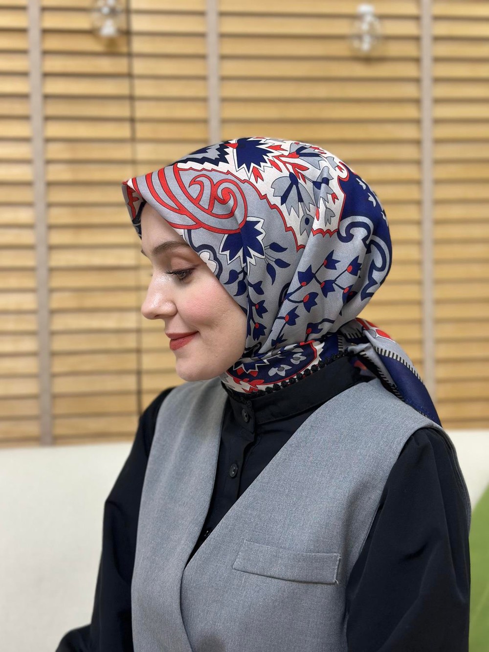 Özel Vual Eşarp Lacivert 4
