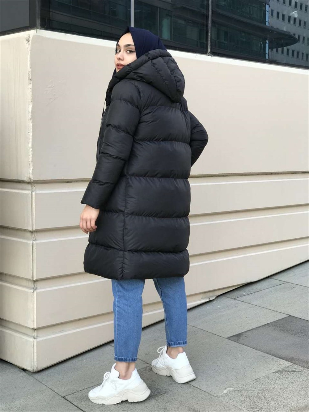 İpli Şişme Mont 78609 Siyah