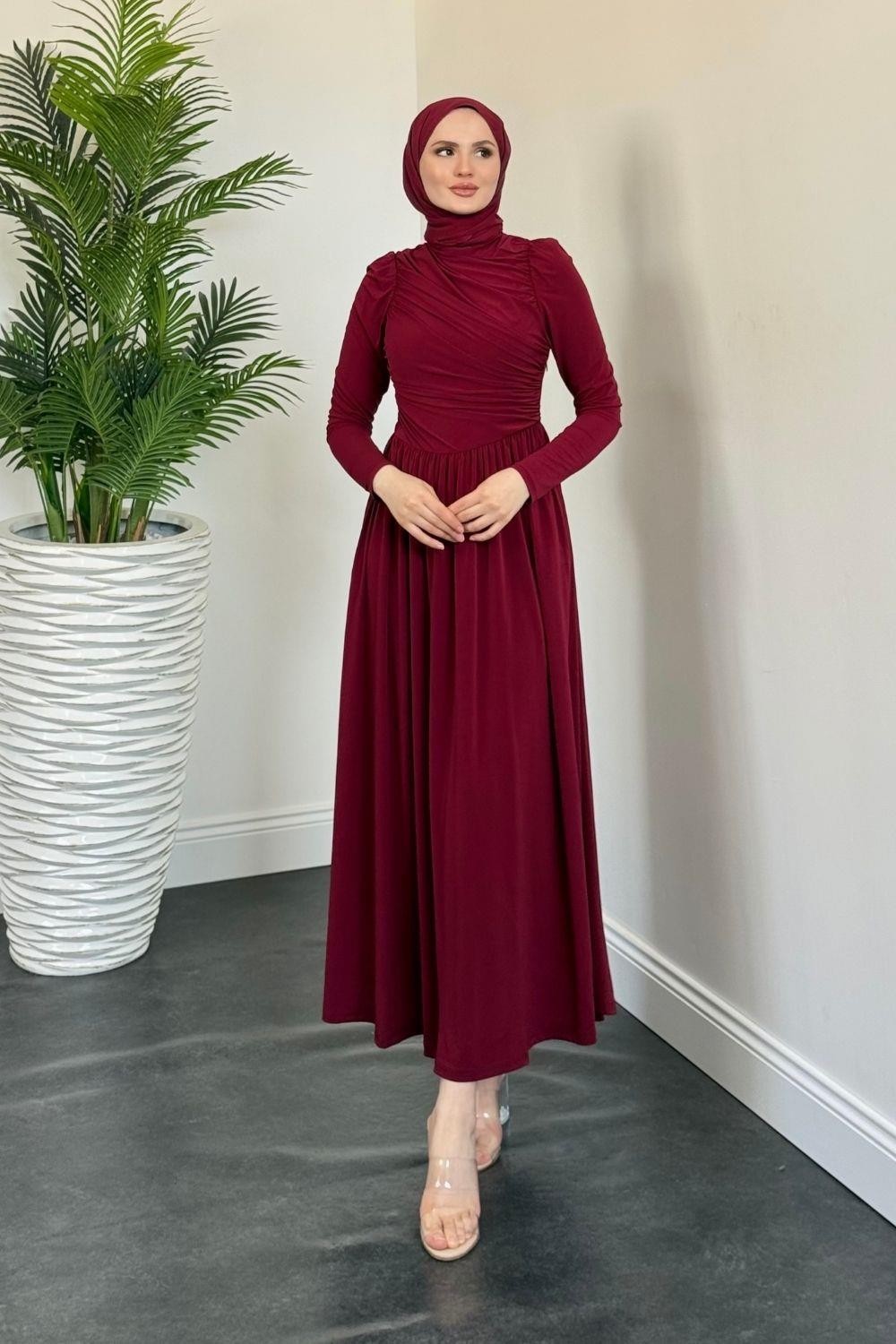 Wooden Buzzy Elbise Bordo