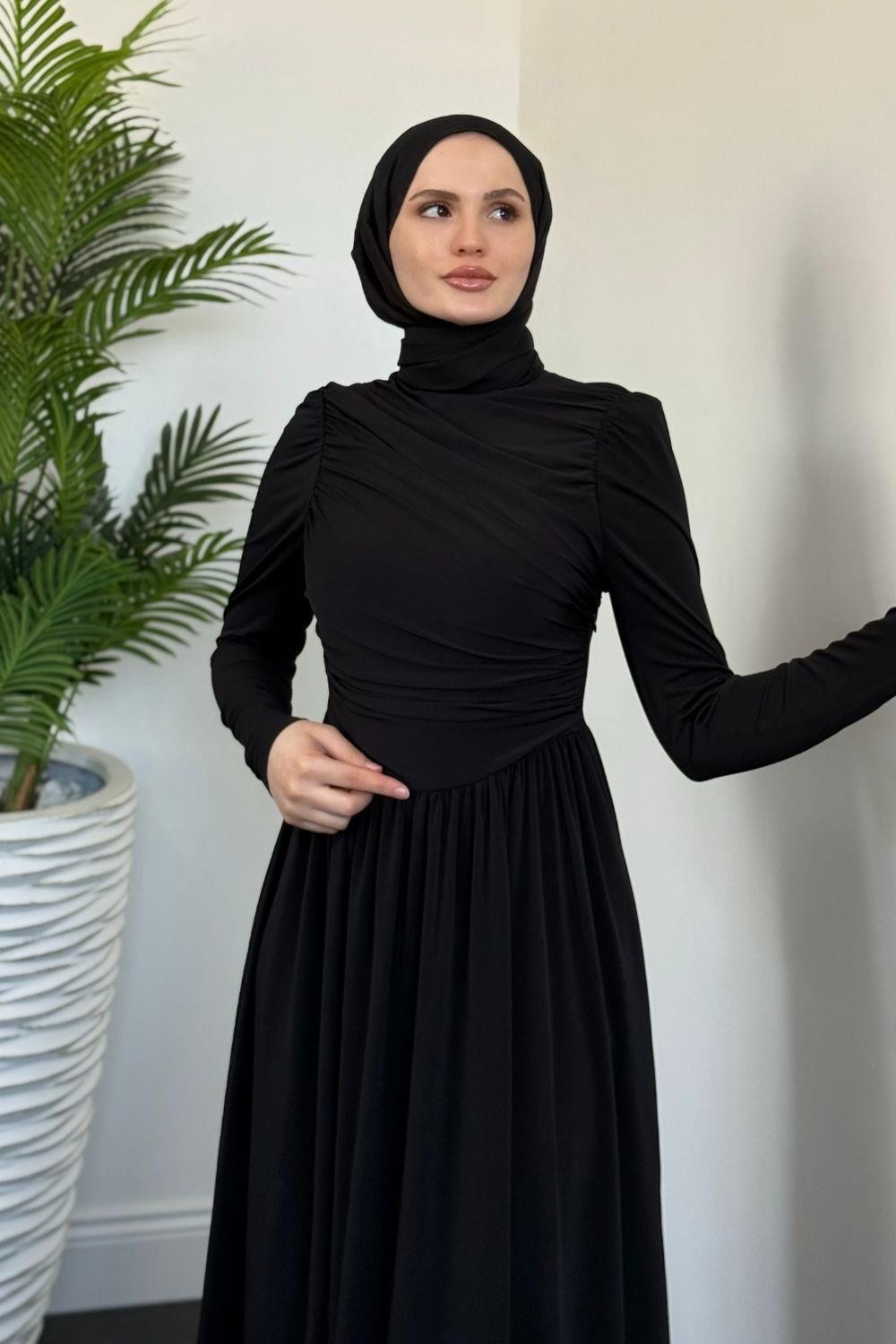 Wooden Buzzy Elbise Siyah 