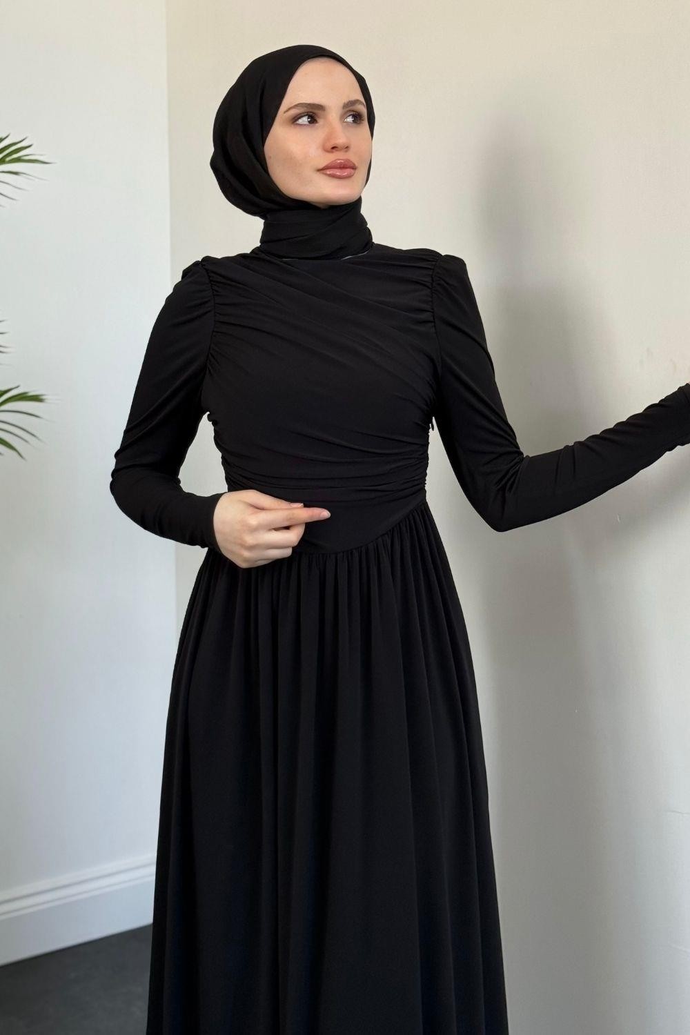 Wooden Buzzy Elbise Siyah 