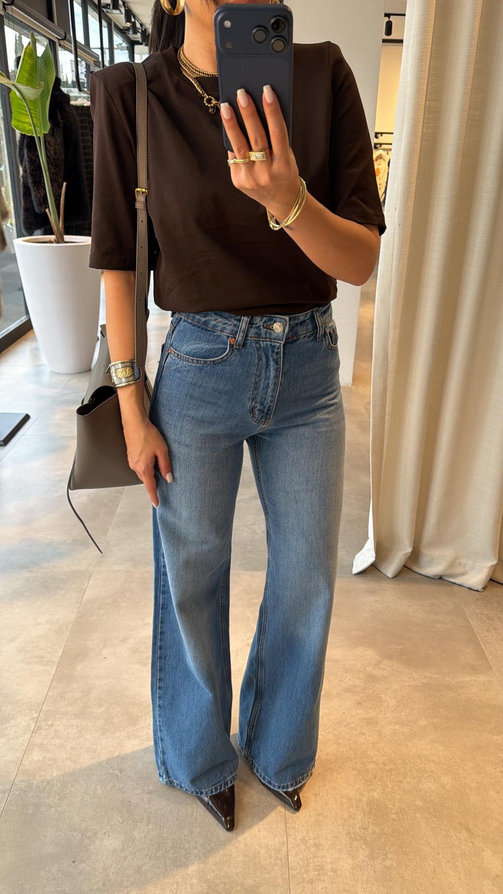 Denim Liver Straight Jean