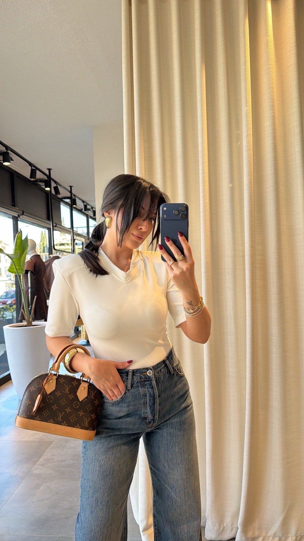 Ekru Vatkalı Çıtçıtlı Bodysuit