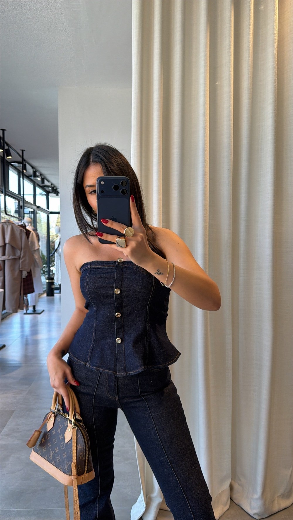 Lacivert Arum Denim Takım