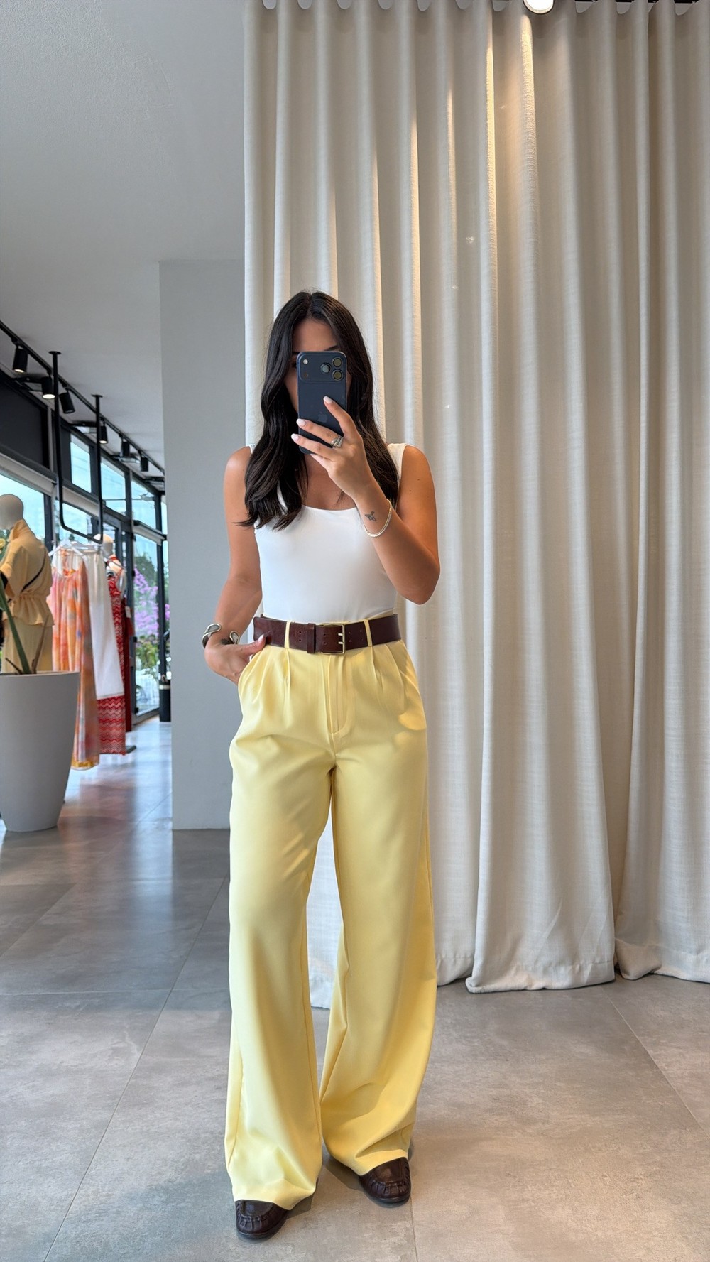 Sarı Laura Pantolon