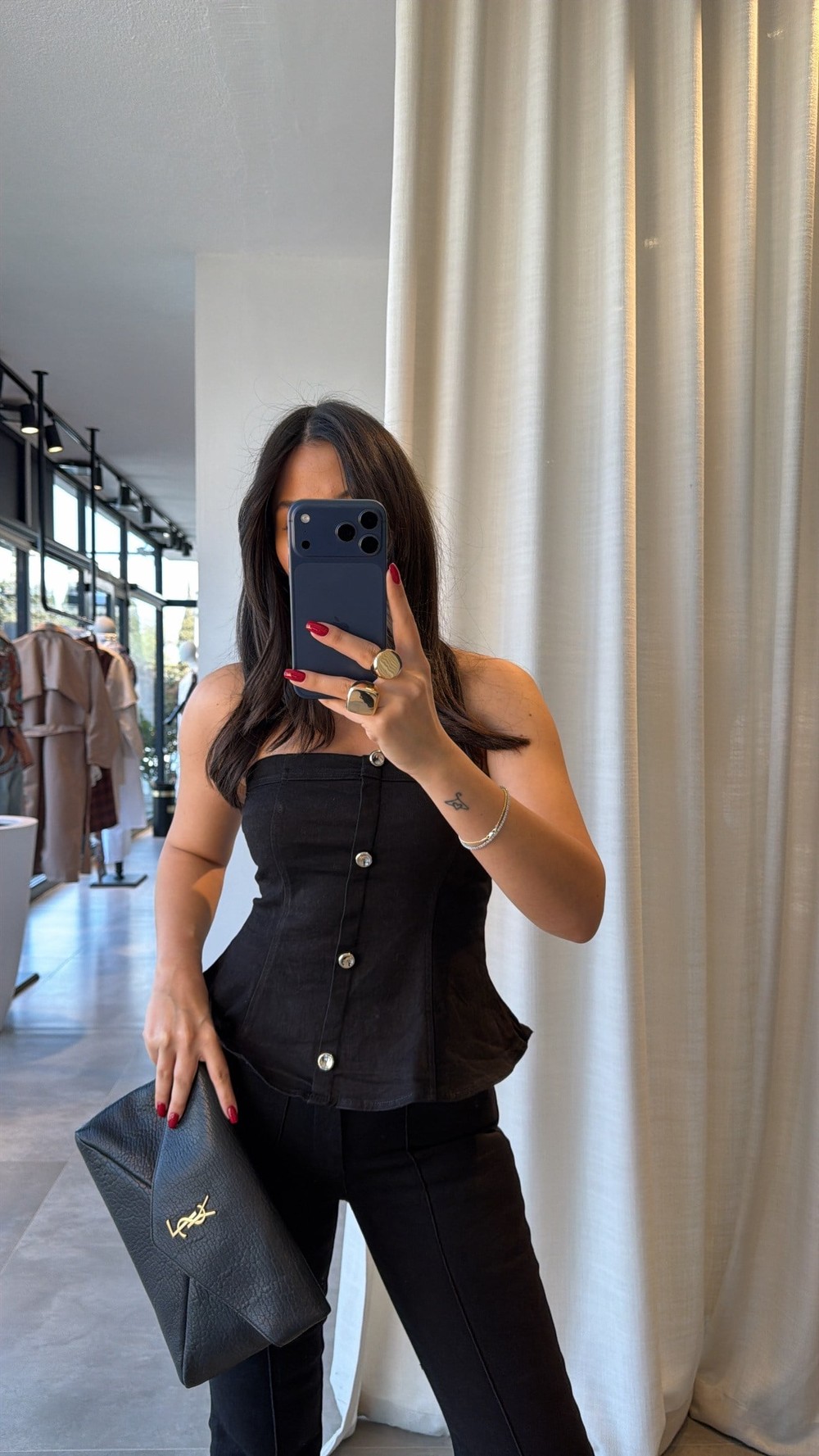 Siyah Arum Denim Takım