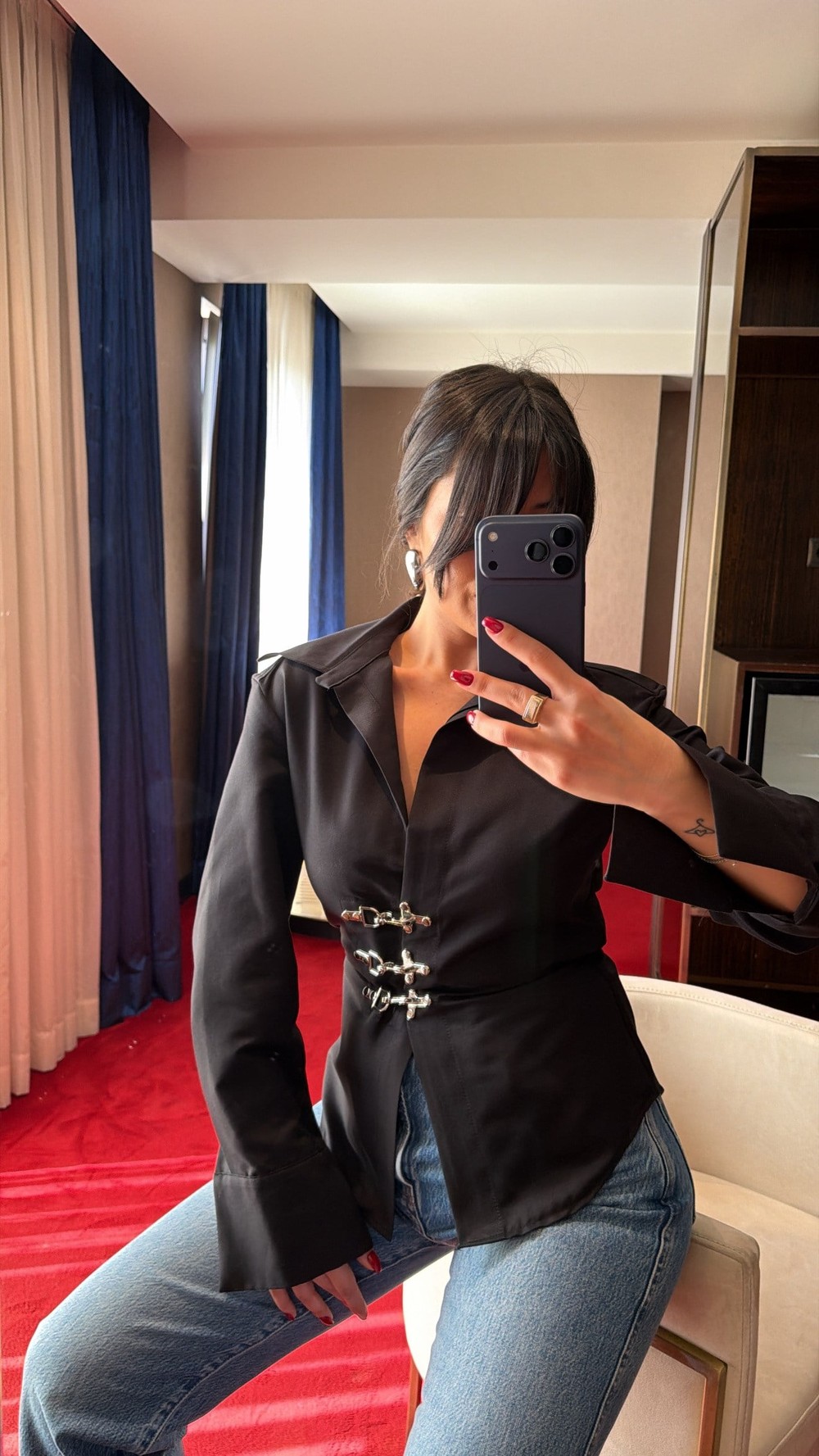 Siyah Estrella Gömlek