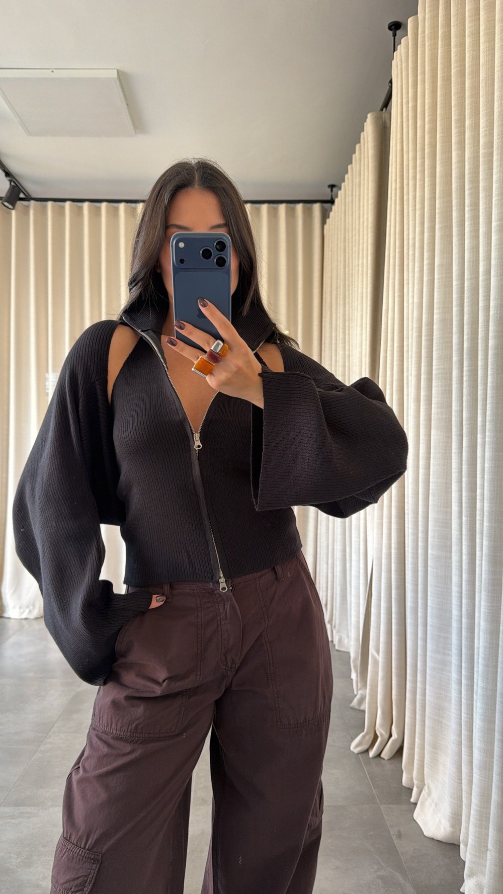 Siyah Pedro İkili Triko Bluz