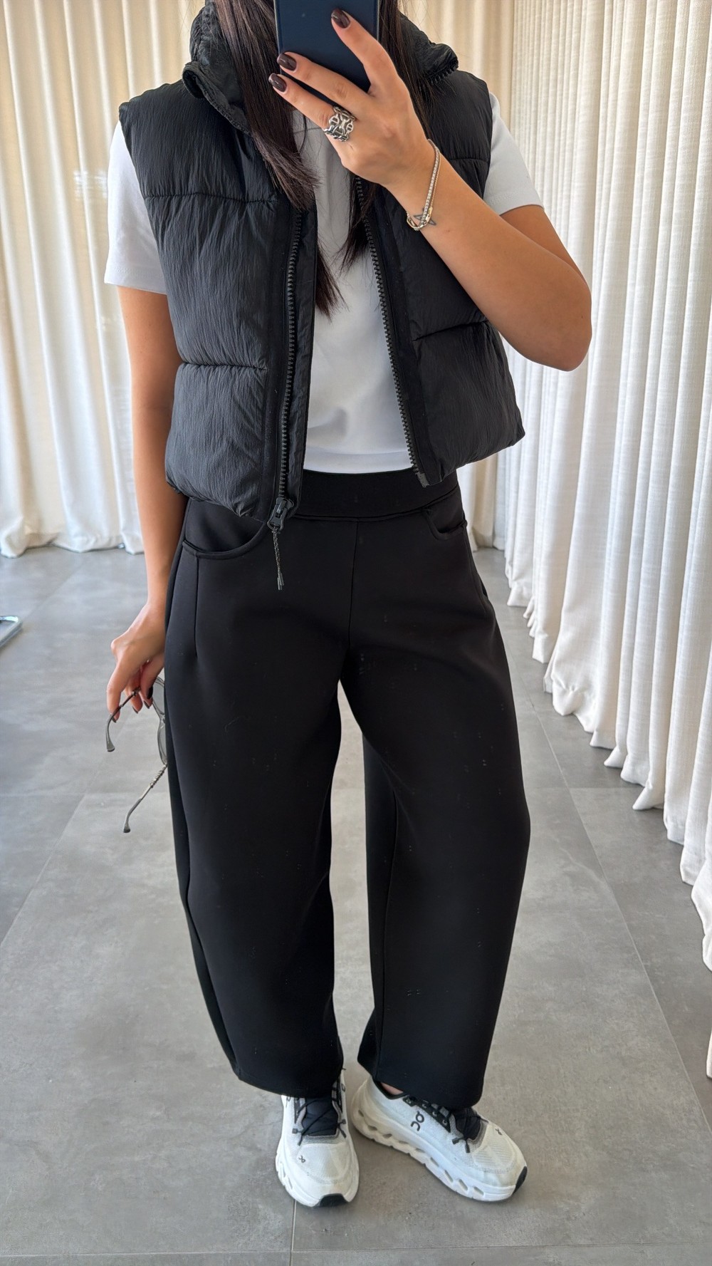 Siyah Wavel Pantolon