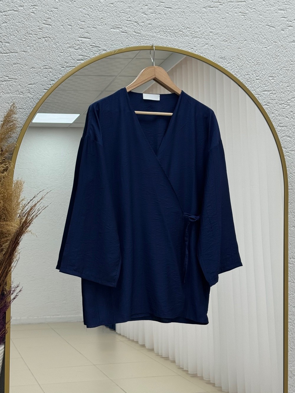 Ayşah Yan Bağlamalı Çilek Tunik-AS5991 Lacivert