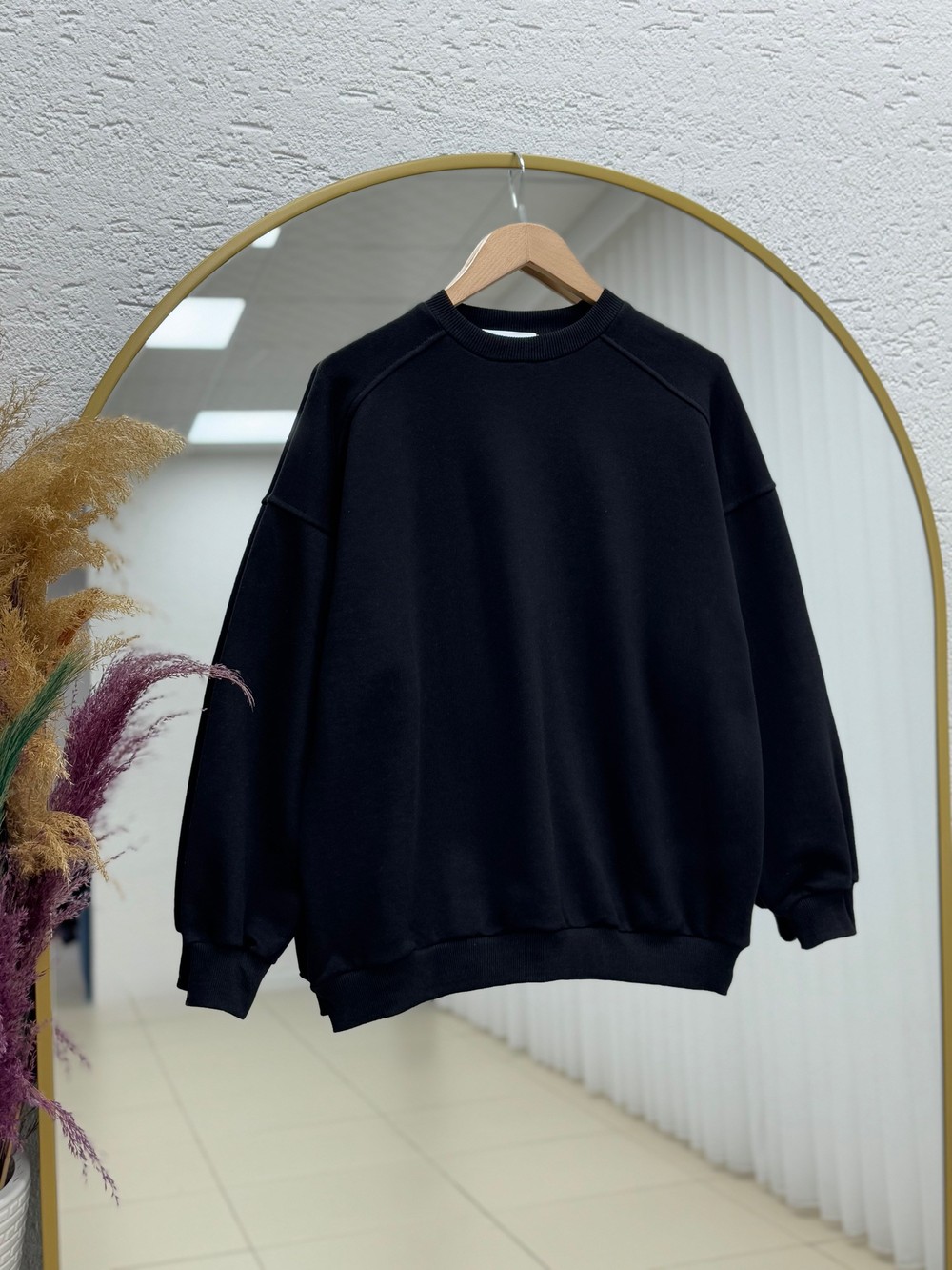 Bemeva Dikiş Detay İki İp Şardonlu Sweat-BN4522 Siyah