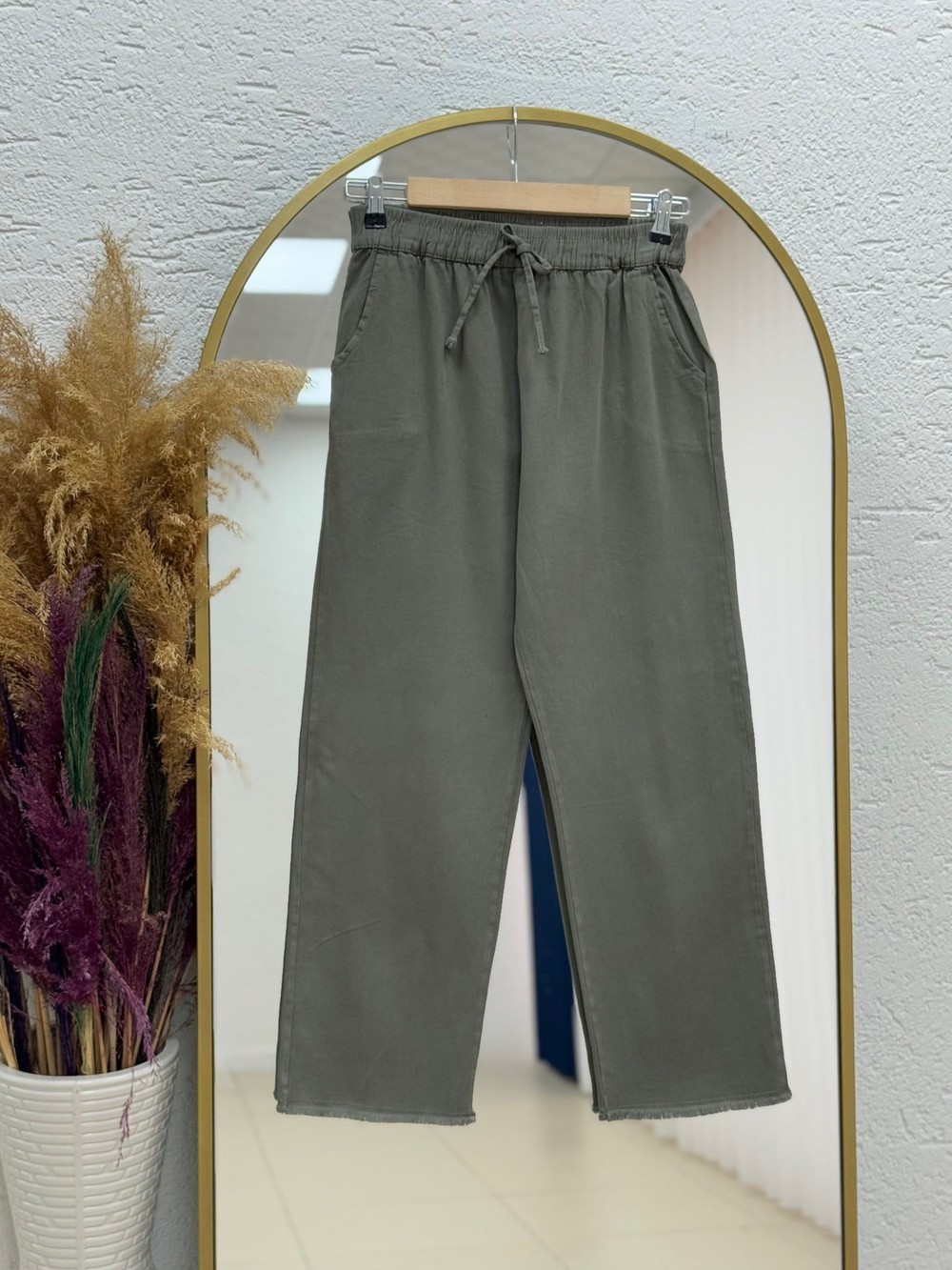 Bemona Çift Cepli Paça Püsküllü Gabardin Pantolon-MA5284 Haki