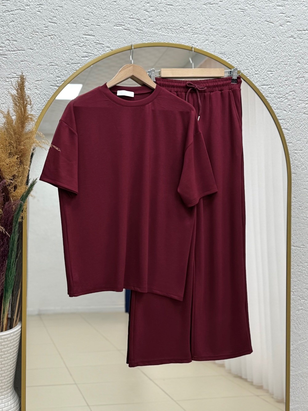 Bora Oversize İkili Pantolonlu Takım-CI2547 Bordo