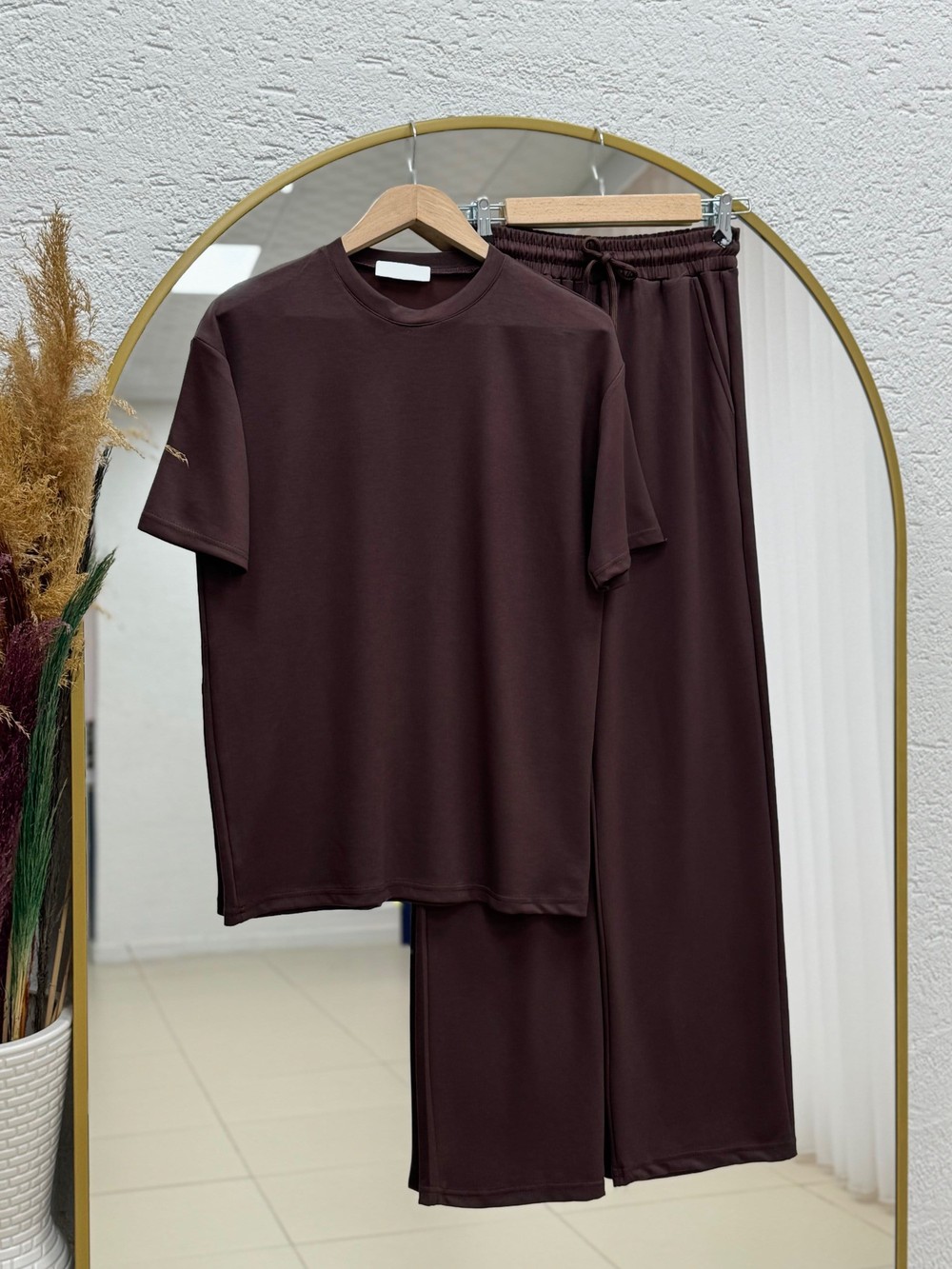 Bora Oversize İkili Pantolonlu Takım-CI2547 Kahve