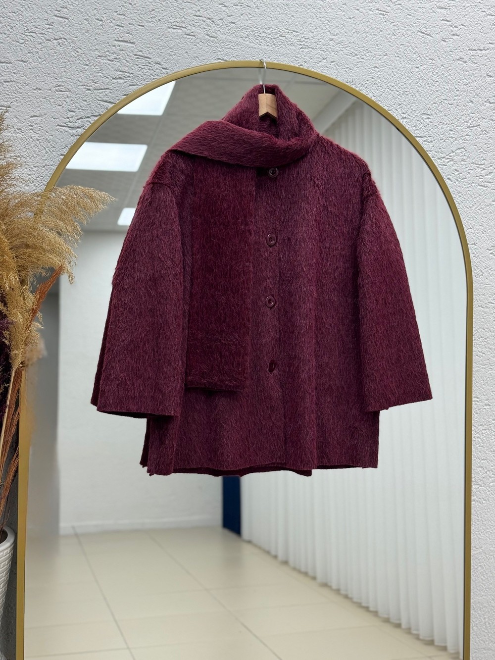 Eada Şallı Ceket-BN4542 Bordo