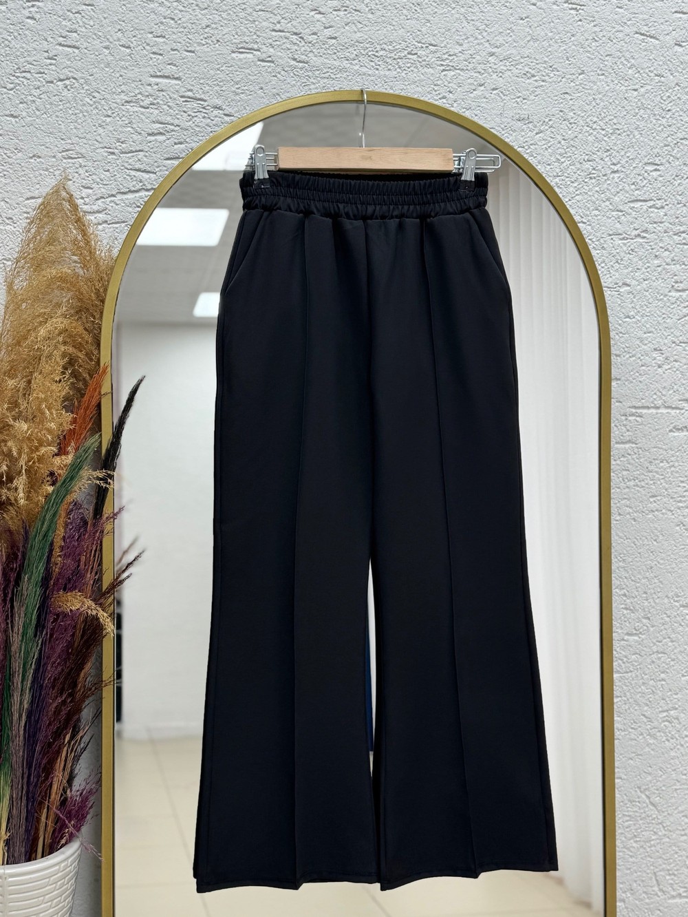 Elanur Çımalı İspanyol Paça Pantolon-MT4722 Siyah