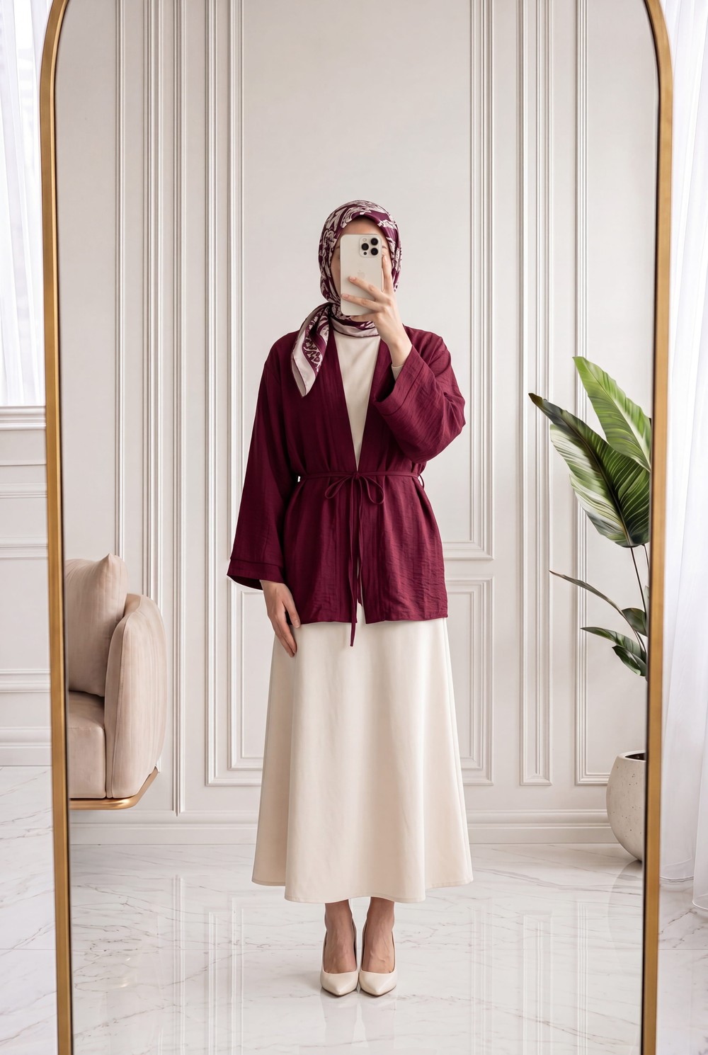 Eliza Geniş Kol Çilek Hırka-AS2444 Bordo