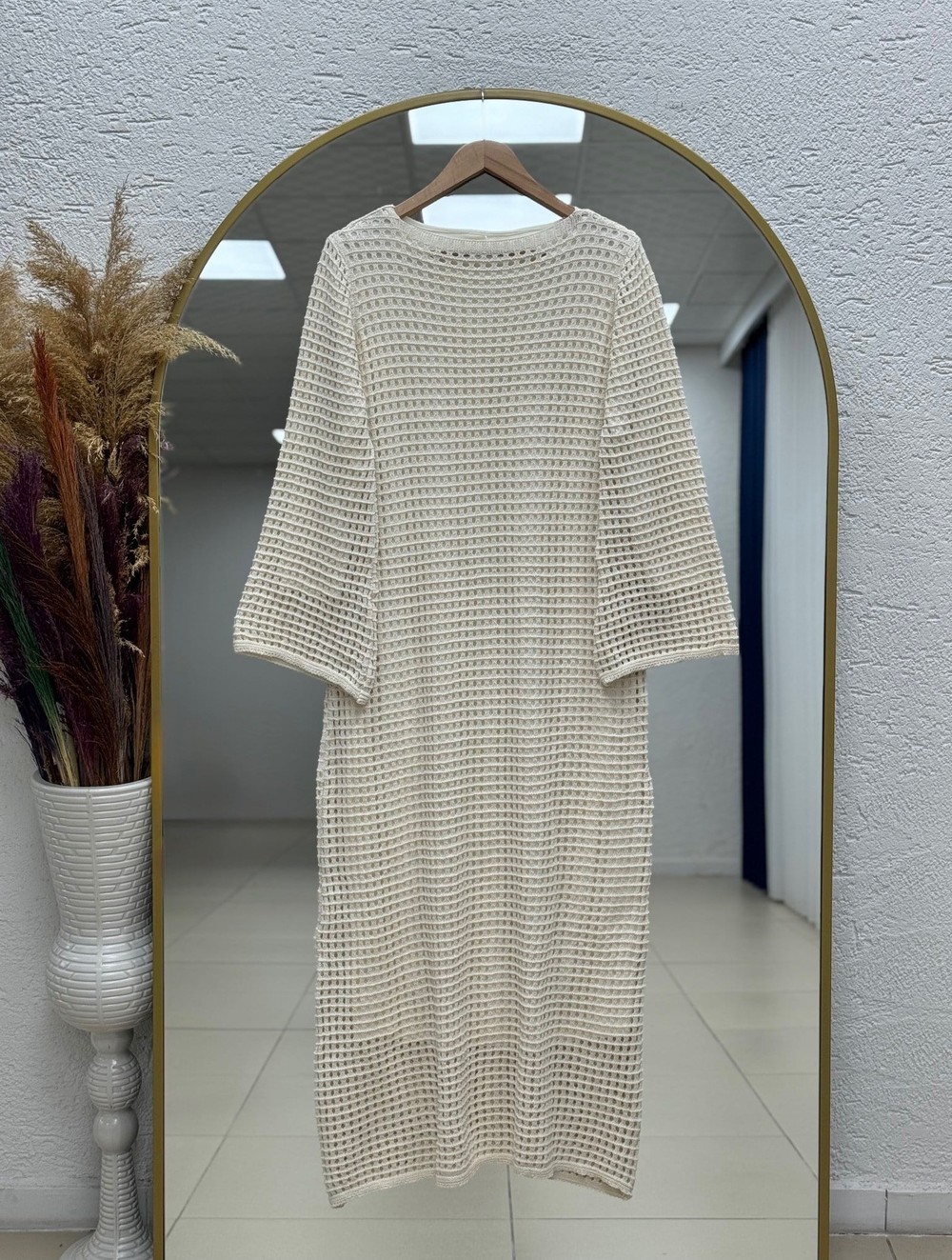 Eylem Ajurlu Kare Elbise-SA70336 Taş