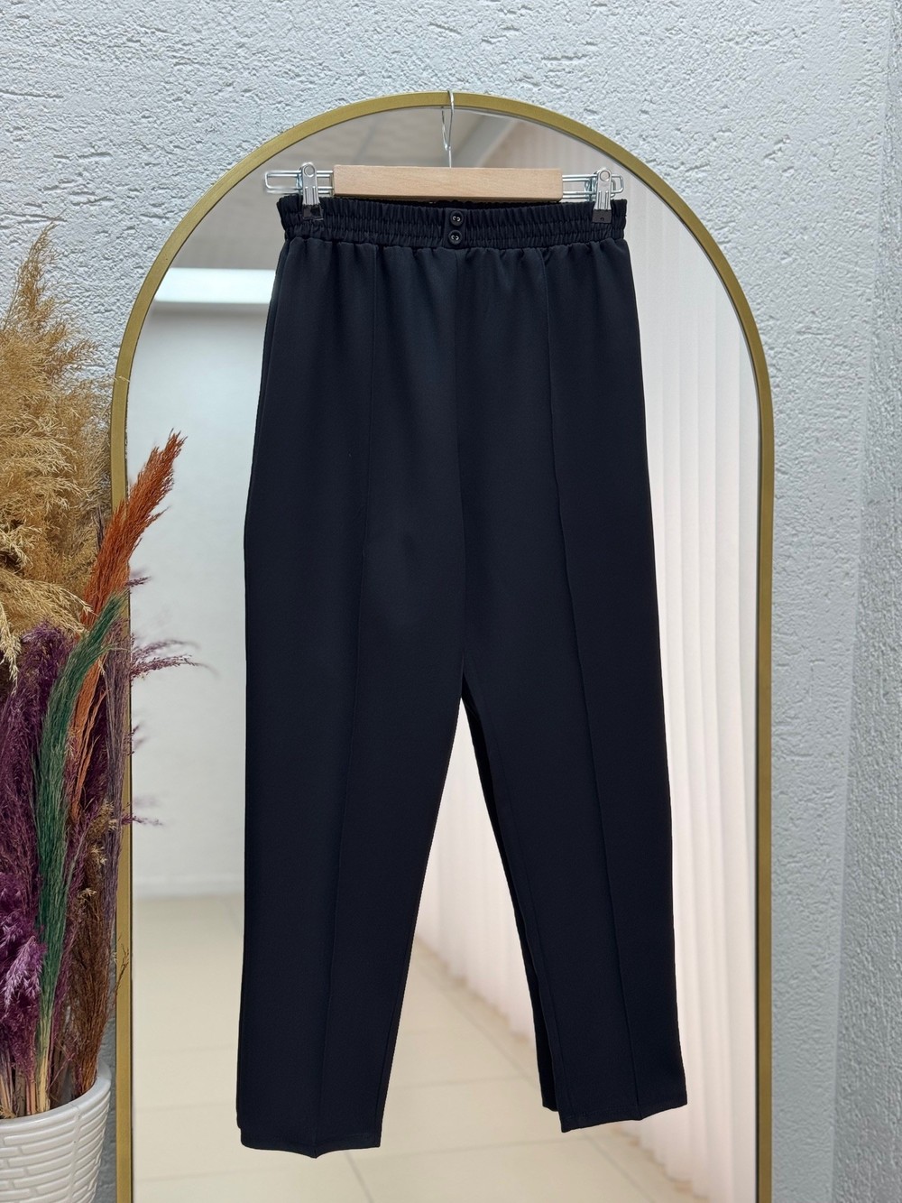 Gülçin Önü Çift Düğme Detaylı Havuç Paça Pantolon-MT5881 Siyah