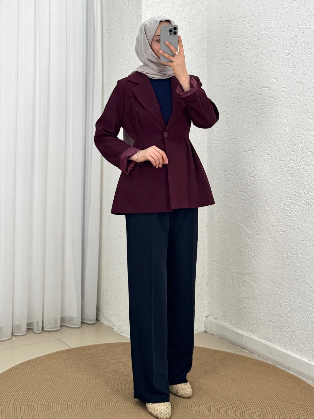 Günışığı Pensli Pantolon-GS7698 Lacivert