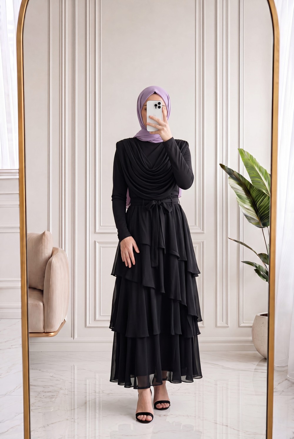 Güzay Çapraz Fırfırlı Tül Etek-AA4576.1 Siyah