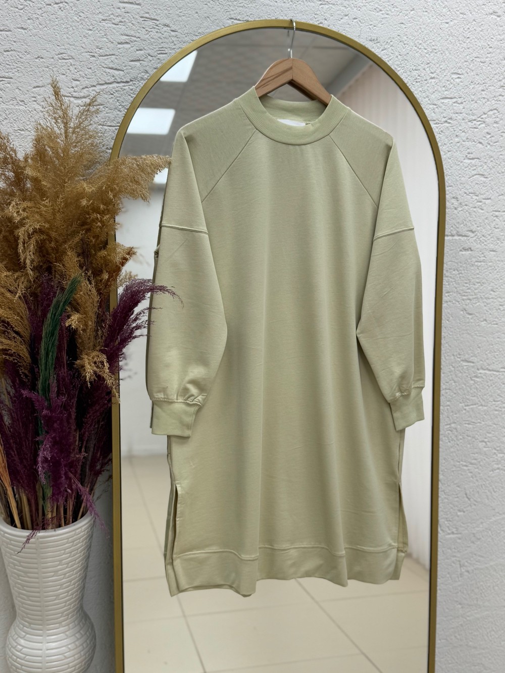 Karessa Dikiş Detaylı Uzun Sweatshirt-EU3072 Mint