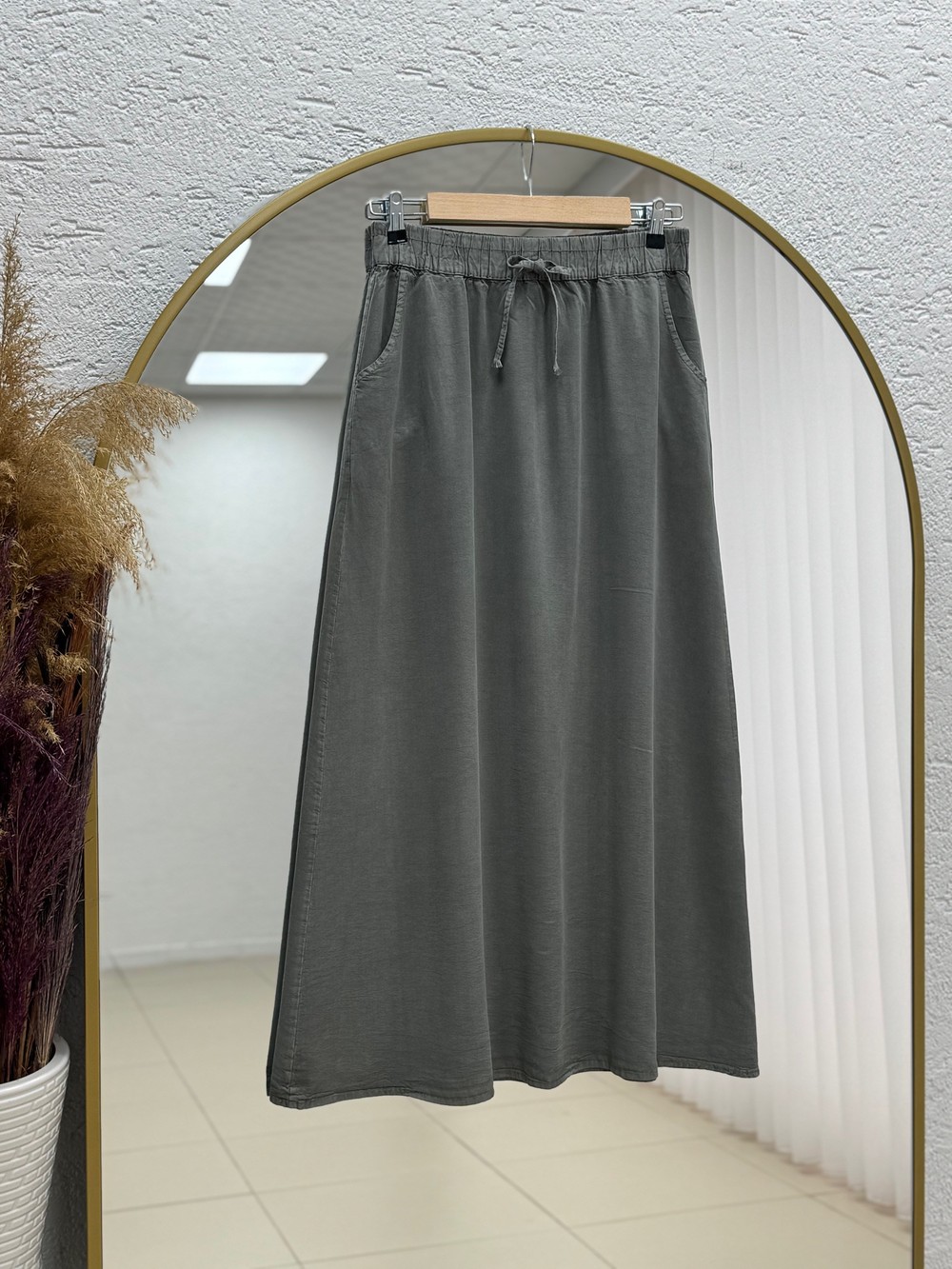 Lunona Çift Cepli Tensel Etek-MA8256 Haki