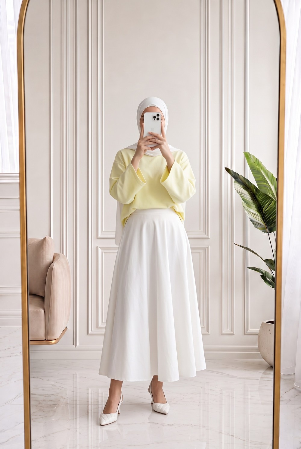 Nazgül Geniş Kollu Salaş Bluz-SS13072 Sarı