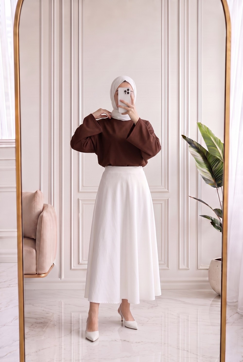 Nazgül Geniş Kollu Salaş Bluz-SS13072 Kahve