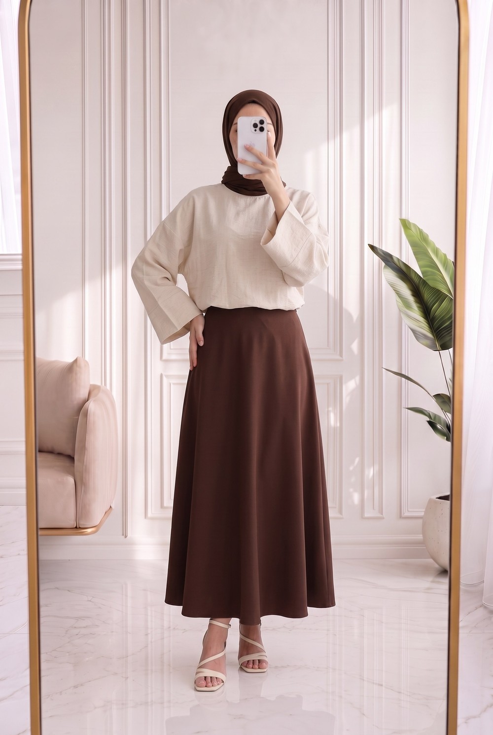 Nigar Geniş Kol Çilek Bluz-AS5979 Taş