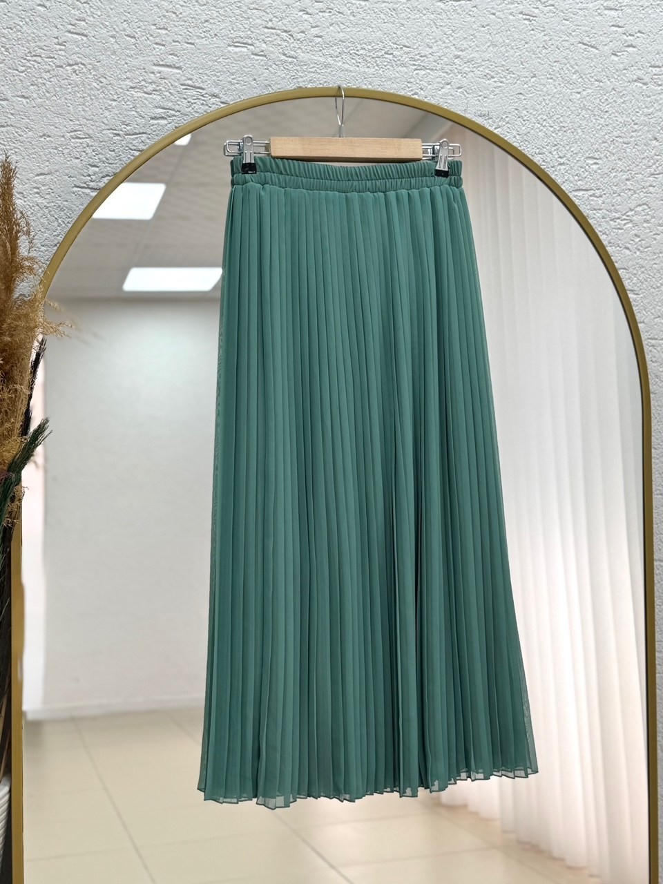 Piraye Piliseli Astarlı Şifon Etek-FA1079 Mint