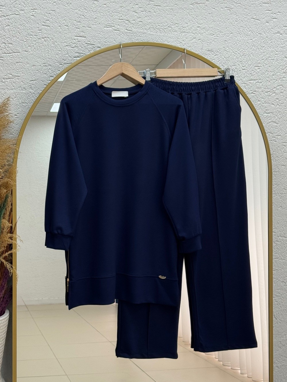 Sabizer Yanı Fermuarlı Pantolonlu Takım-NA3482 Lacivert