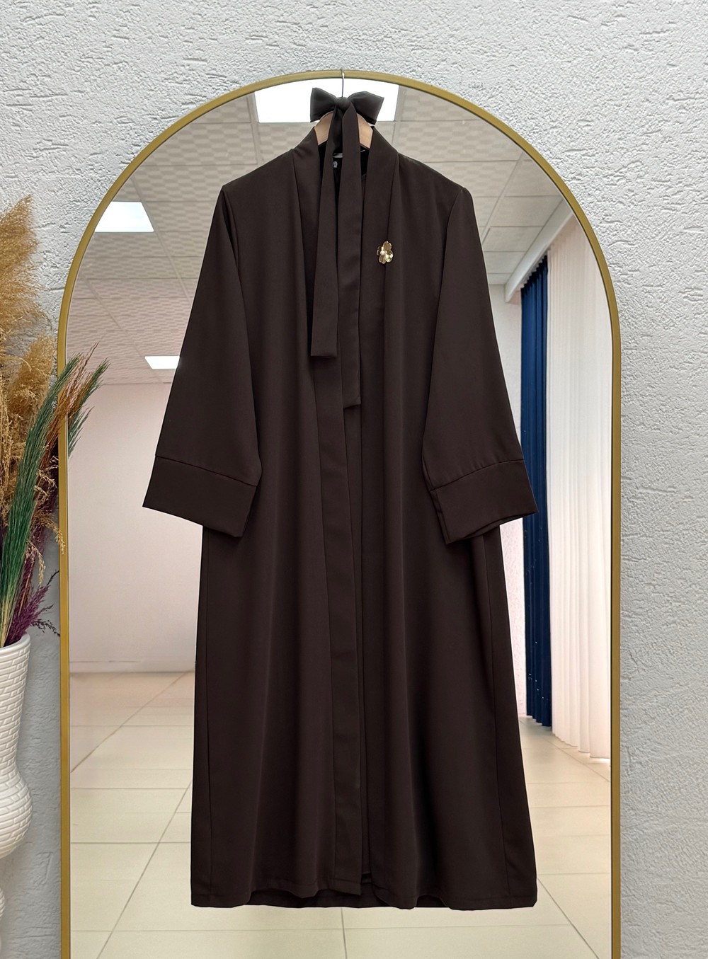 Şahsima İkili Abaya Takım-GS4687 Kahve