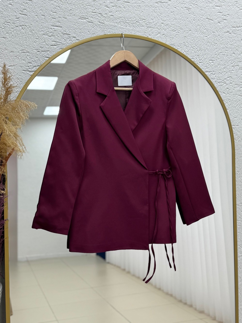 Sarmaşık Yandan Bağlamalı Ceket-KT1915 Bordo