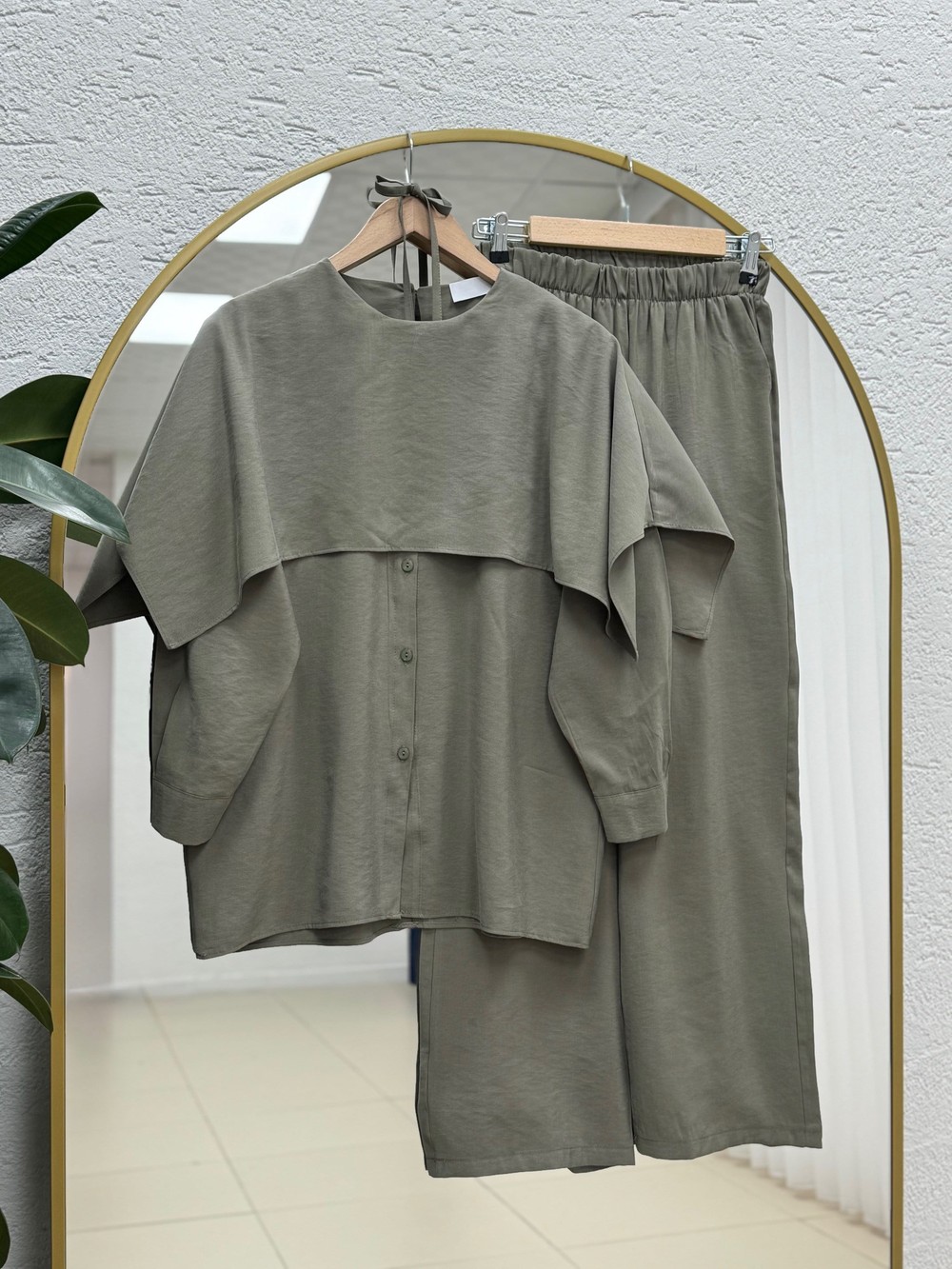 Viyan Pelerinli Modal Takım-BN4616 Haki
