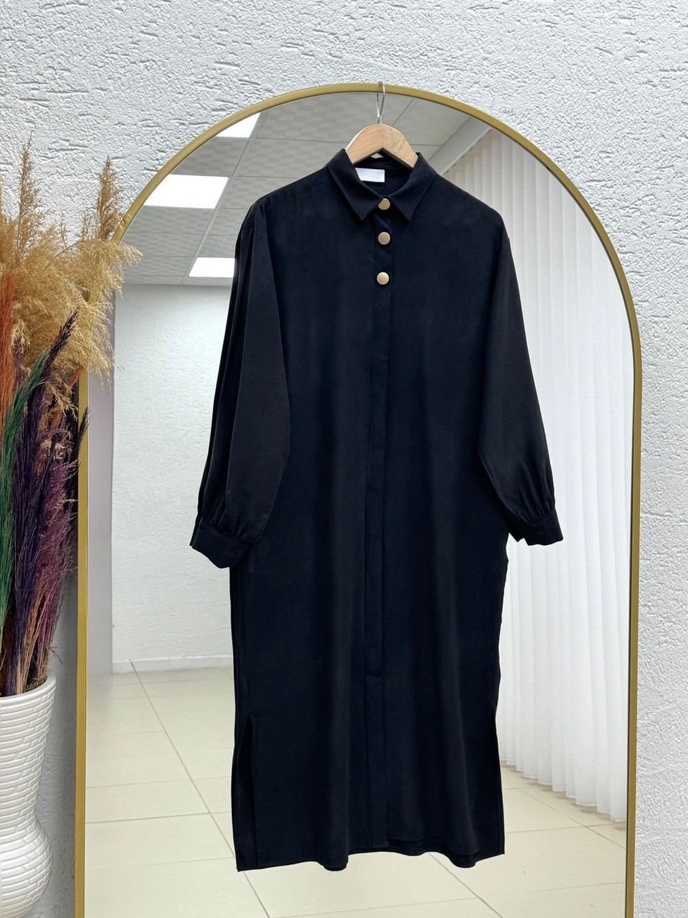 Zemheri  Metal Düğmeli Yırtmaçlı Tunik-GS531 Siyah